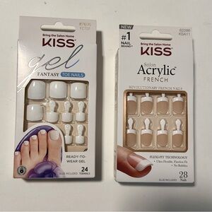 KISS - Two sets of Manicure and Pedicure Nails plus two glues for free!